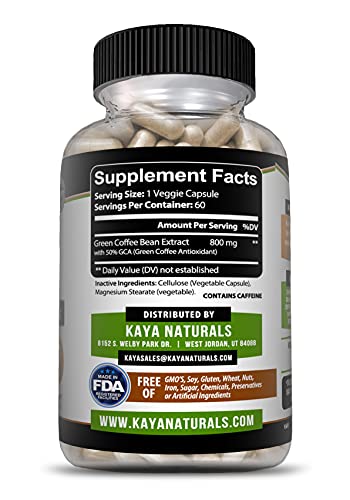 Kaya Naturals Green Coffee Bean 60ct - Weight Management Kaya NaturalsBuy Supplements Australia