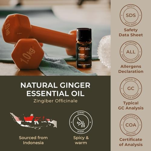 Gya Labs Ginger Oil for Comfort - Natural Ginger Essential Oil for Massage Oil - Ginger Oil Gya LabsBuy Supplements Australia