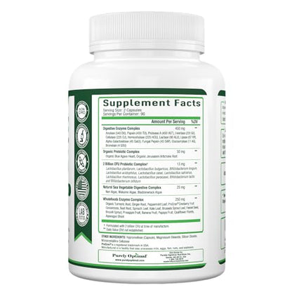 Purely Optimal Premium Digestive Enzymes Plus Prebiotics & Probiotics - for Better Digestio Purely OptimalBuy Supplements Australia