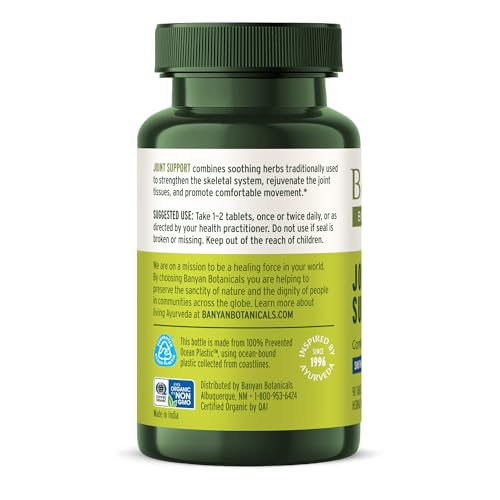 Banyan Botanicals Organic Joint Support–Advanced Mobility & Flexibility Supplement with Boswellia,Guggulu Resin & Turmeric–Natural Lubrication for Cartilage, Bones & Muscles-90 Tablets-USDA Organic Banyan BotanicalsBuy Supplements Australia