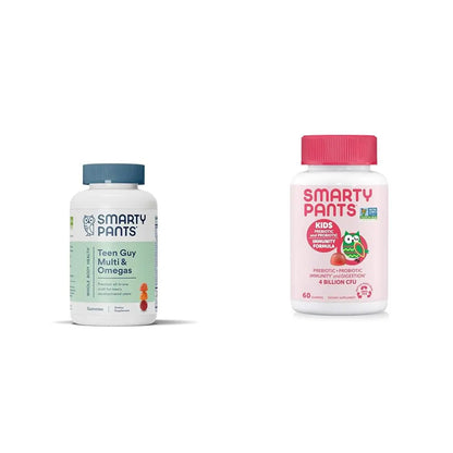 SmartyPants Teen Guy Multivitamin Gummies: Omega 3 Fish Oil (EPA/DHA) & Kids Probiotic Immunity Gummies: Prebiotics & Probiotics for Digestive Health and Immune Support Supplement SmartyPantsBuy Supplements Australia