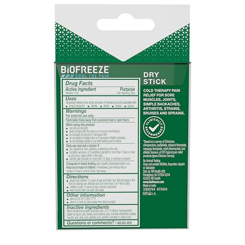 Biofreeze Dry Stick, Mess-Free Relief for Neck, Shoulder, Knee, Hip, Hand & Joint, Cooling Menthol Pain Relief Stick, Up to 100 Uses BiofreezeBuy Supplements Australia
