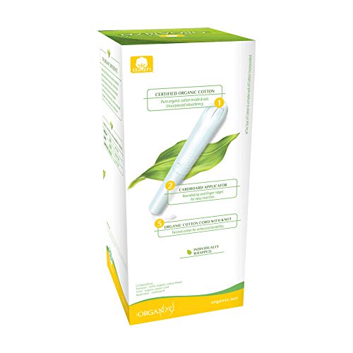 ORGANYC Hypoallergenic 100% Organic Cotton Internal Tampons with Applicator, REGULAR, 16-count OrganycBuy Supplements Australia