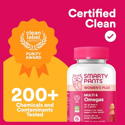 SmartyPants Women's Multivitamin Gummies - Improved Formula: Omega 3 (DHA/EPA), Methylfolate, CoQ10, Vitamin D3, C, Vitamin B12, B6, A, K & Zinc SmartyPantsBuy Supplements Australia