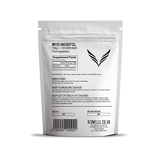 Myo Inositol Powder REDWELLS PCOS & Fertility GMO Free Vegan - 100g Pack REDWELLSBuy Supplements Australia