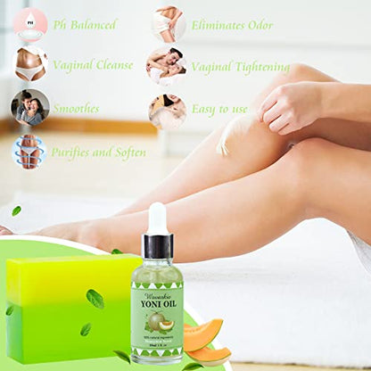 Yoni Soap Bars Yoni Wash & Yoni Oil Set Of 4, 2 * 5.29oz Handmade Vaginal Soap Feminine Wash WovarkieBuy Supplements Australia