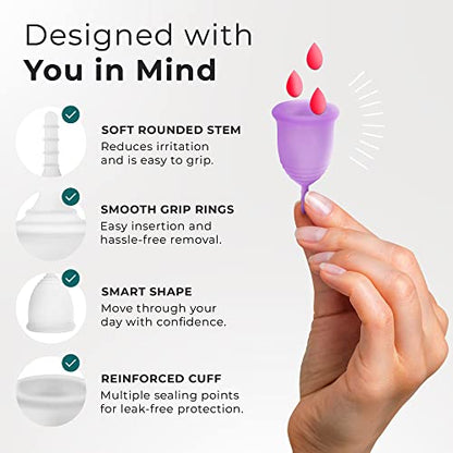 CareCup Menstrual Cups - Set of 2 Reusable Period Cups - Premium Design with Soft CarecupBuy Supplements Australia