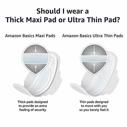 Amazon Basics Thick Maxi Pads with Flexi-Wings for Periods, Long Length, Super Absorbency Amazon BasicsBuy Supplements Australia