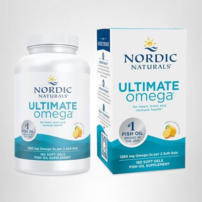 Nordic Naturals Ultimate Omega, Lemon Flavor - 90 Soft Gels - 1280 mg Omega-3 - High-Potency Omega-3 Fish Oil Supplement with EPA & DHA