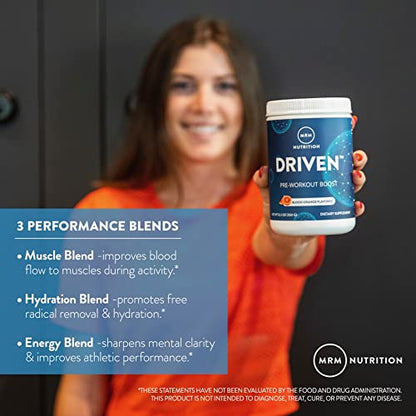 MRM Nutrition Driven Pre-Workout Powder | Strawberry Kiwi Flavored | 125mg Caffeine MRMBuy Supplements Australia