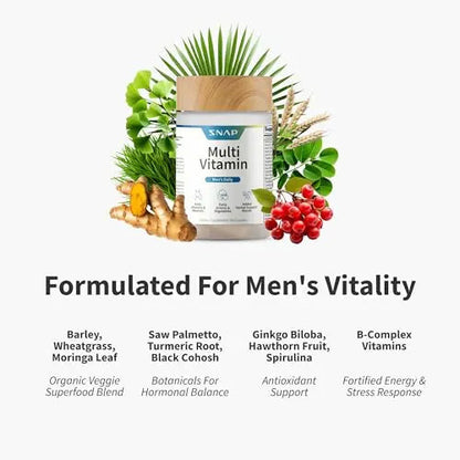 Snap Supplements Men's Multivitamins - Daily Vitamins & Minerals for Men - Vitamin D, B12, Zinc, Herbs & Vitamin C Snap Supplements