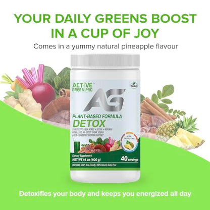 Active Green Pro - Detox Powder, Blend of Synergistic Liver Herbs, Reishi, Moringa Active Green ProBuy Supplements Australia