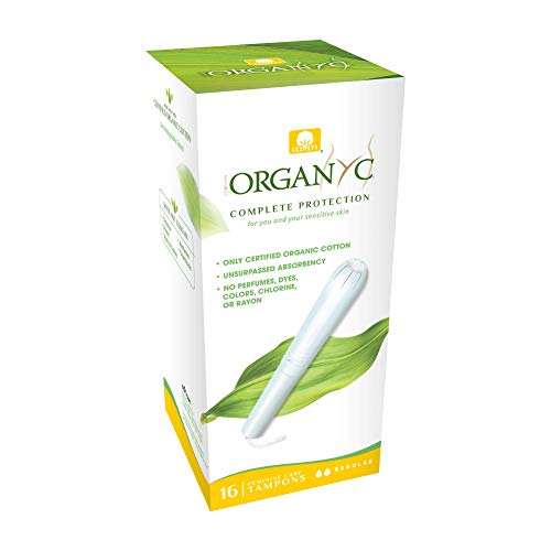 ORGANYC Hypoallergenic 100% Organic Cotton Internal Tampons with Applicator, REGULAR, 16-count OrganycBuy Supplements Australia