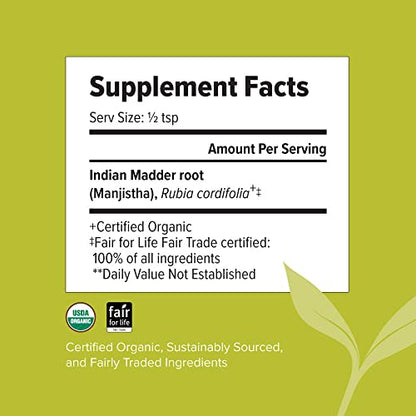 Banyan Botanicals Manjistha Powder, Spice Jar - USDA Organic - Rubia cordifolia - Cleanses Banyan BotanicalsBuy Supplements Australia