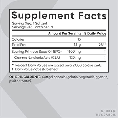 Sports Research Evening Primrose Supplement from Cold Pressed Oil Sports ResearchBuy Supplements Australia