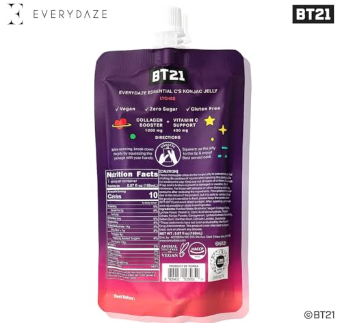 EVERYDAZE BT21 Essential C’s Collagen + Vitamin C Konjac Jelly | Vegan, 10 Calories E EVERYDAZEBuy Supplements Australia