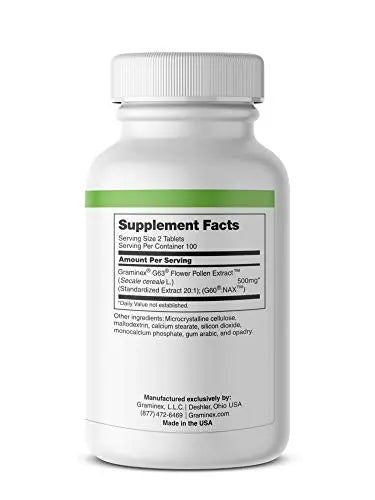 Graminex PollenAid Prostate Supplement: All Natural Prostate Support for Bladder Control & Urinary Tract Health, Rye Pollen Extract Made in USA, 200 Tablets GraminexBuy Supplements Australia