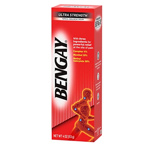 Bengay Ultra Strength Topical Pain Relief Cream, Non-Greasy Topical Analgesic for Minor Arthritis, Muscle, Joint and Back Pain, Camphor, Menthol and Methyl Salicylate, 4 OZ BengayBuy Supplements Australia