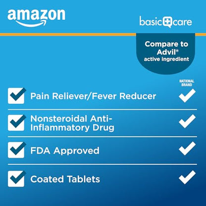 Amazon Basic Care Ibuprofen Tablets 200 mg, Pain Reliever/Fever Reducer, Body Aches Amazon Basic CareBuy Supplements Australia