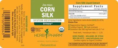 Herb Pharm Certified Organic Corn Silk Liquid Extract for Urinary System Support, 1 Fl Oz Herb PharmBuy Supplements Australia