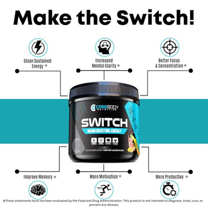 Switch, Brain Boosting Nootropic Energy Supplement, Increase Mental Focus & Cognitive CoreBody NutritionBuy Supplements Australia