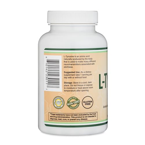 L-Tyrosine 1,000mg per Serving, 120 Veggie Capsules (L Tyrosine Supplement for Memory Double Wood SupplementsBuy Supplements Australia