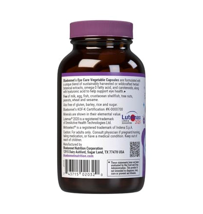 Bluebonnet Nutrition Eye Care Macular & Blue, Eye Health & Blue Light Support*, Vegan, Kosher-Certified, Gluten-Free, Dairy-Free, 60 Vegetable Capsules, 30 Servings BlueBonnetBuy Supplements Australia