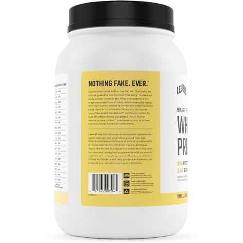 Levels Grass Fed 100% Whey Protein, No Hormones, Vanilla Bean, 2LB Levels NutritionBuy Supplements Australia