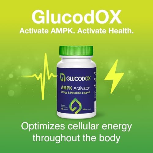 GlucodOX AMPK Activator Supplement – AMPK Enzyme, Metabolism Booster, Guggul Supplement for Body Management & Longevity – Vegan Metabolic Support - 30 Day Supply (60 Capsules) GlucodOXBuy Supplements Australia