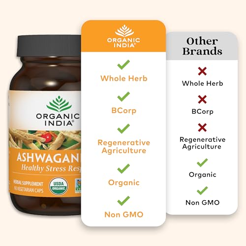 ORGANIC INDIA Ashwagandha Herbal Supplement - Vegan, Gluten-Free, Kosher ORGANIC INDIABuy Supplements Australia