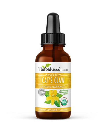 Cat's Claw Extract Joint Support - Herbal Supplement for Joint and Muscle Function, Immunity, Heart Support - Gluten Free - Superior Absorption - Organic Liquid 1oz - Herbal Goodness (1 bttl) Herbal GoodnessBuy Supplements Australia