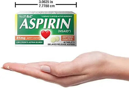 HealthA2Z Aspirin 81mg Low Strength | Enteric Coated | 24 Packs of 40 Counts (960 Tablets Total) | Value Package HealthA2ZBuy Supplements Australia