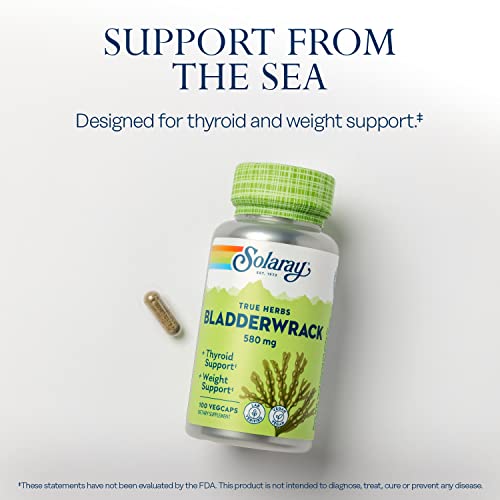 SOLARAY Bladderwrack Seaweed 580 mg Healthy Thyroid Balance and Weight Management SOLARAYBuy Supplements Australia