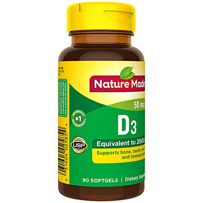 Nature Made Vitamin D3 2000 IU (50 mcg), Dietary Supplement for Bone, Teeth, Muscle Nature MadeBuy Supplements Australia
