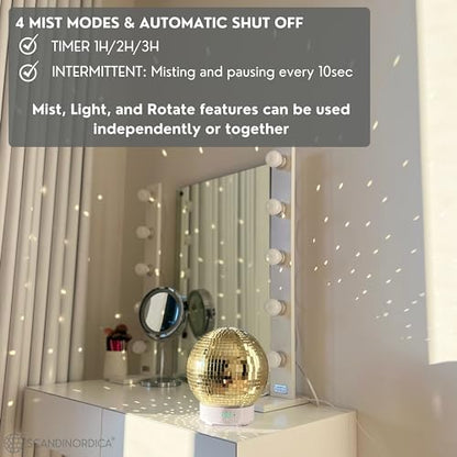 Disco Ball Diffuser Rotating - 300 ML Mirror Ball Oil Diffuser, Essential Oils Diffusers for Home SCANDINORDICABuy Supplements Australia
