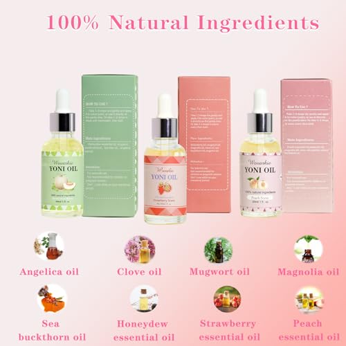 Yoni Oil for Women Set Of 3, 100% Natural Feminine Oil Intimate Deodorant for Women, Eliminates Odor WovarkieBuy Supplements Australia