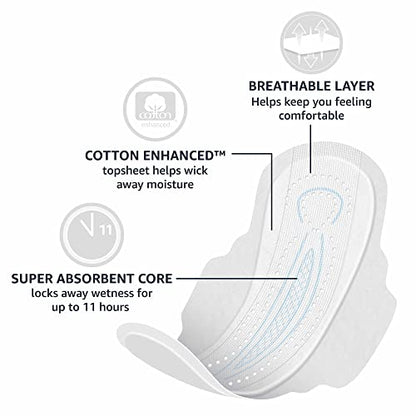 Amazon Basics Ultra Thin Pads with Flexi-Wings for Periods, Extra Long Length, Super Absorbency Amazon BasicsBuy Supplements Australia
