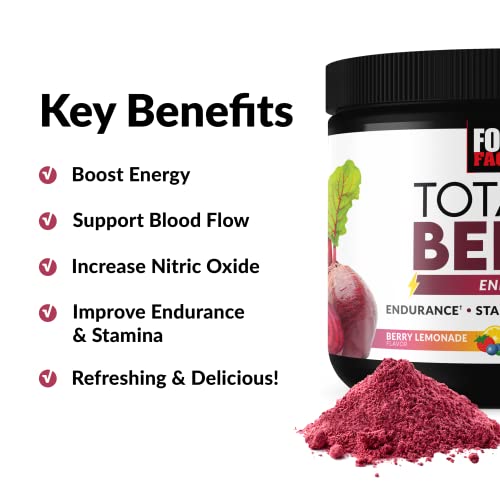 Force Factor Total Beets Energy Drink Mix, Superfood Beet Root Powder with Nitrates Force FactorBuy Supplements Australia