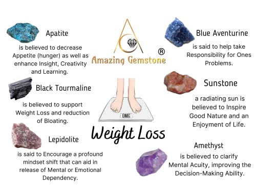 Weight Loss Crystals and Stone Sets Manifestation, Set of 6 Black Tourmaline, Amethyst Amazing GemstoneBuy Supplements Australia