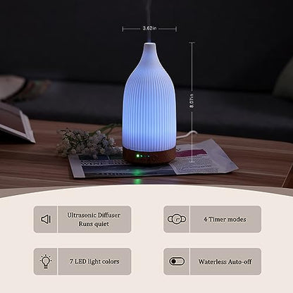 Coolego Ceramic Diffuser, 100ml Essential Oil Diffuser Ultrasonic Cool Mist Aromatherapy Diffuser CoolegoBuy Supplements Australia