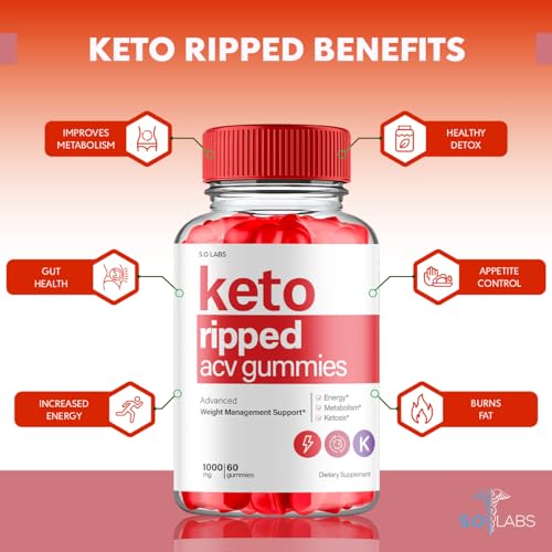 (2 Pack) Keto Ripped ACV Gummies Advanced Weight Loss, Keto Ripped Keto + ACV Gumm S.O LabsBuy Supplements Australia