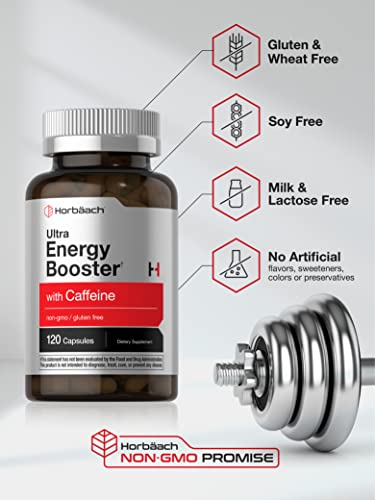 Ultra Energy Supplement | 120 Capsule Pills | with Caffeine & Vitamin B12 | Daily Energy Booster HorbäachBuy Supplements Australia