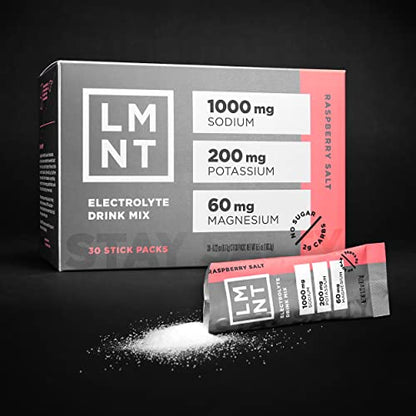 LMNT Zero-Sugar Electrolytes - Raspberry Salt - Hydration Powder Packets | No Dodgy Drink LMNTBuy Supplements Australia