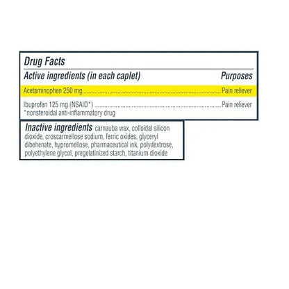 Advil Dual Action Back Pain Caplets Delivers 125mg Ibuprofen and 250mg Acetaminophen Per Dose for 8 Hours of Back Pain Relief - 144 Count AdvilBuy Supplements Australia