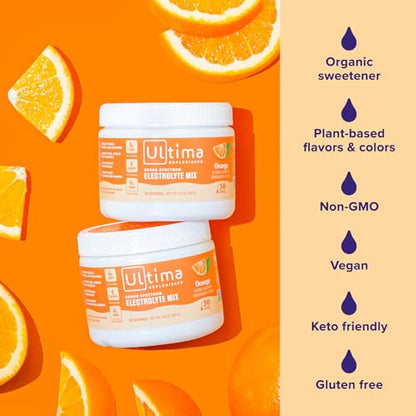 Ultima Replenisher Daily Electrolyte Drink Mix – Orange, 30 Servings – Hydration Powder Ultima ReplenisherBuy Supplements Australia