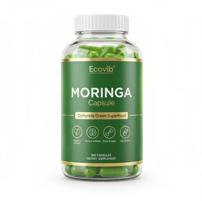 ECOVIB Moringa Capsules – 180 Vegan Capsules | Organic Superfood for Energy, Immunity & Detox ECOVIBBuy Supplements Australia