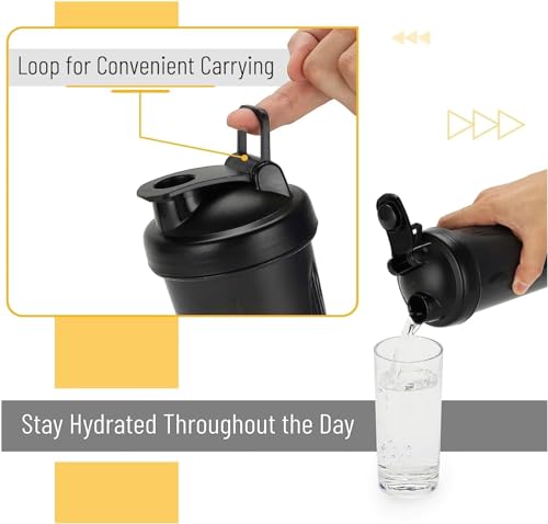 Shaker Bottle 12oz Protein Shaker Plastic Bottle for Pre & Post workout with Twist and Lock GenericBuy Supplements Australia