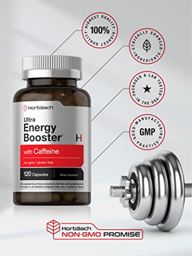 Ultra Energy Supplement | 120 Capsule Pills | with Caffeine & Vitamin B12 | Daily Energy Booster HorbäachBuy Supplements Australia