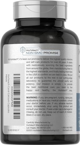 Coral Calcium 1500mg 150 Capsules | Plus Magnesium | Non-GMO, Gluten Free Supplement HorbäachBuy Supplements Australia