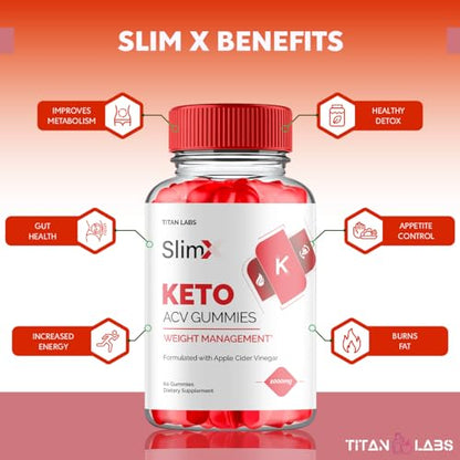 (3 Pack) SlimX Keto ACV Gummies, SlimX Keto ACV Advanced Weight Loss 1000MG Apple Titan LabsBuy Supplements Australia